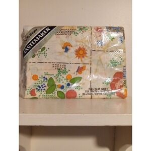 Tastemaker Full Flat Sheet NO IRON Young America Cottagecore Print